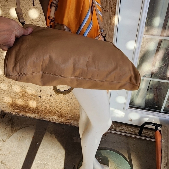 RETRO VINTAGE 1970’S LEATHER CARPETBAGS OF AMERICA BAG, Free Scarf Top - Picture 8 of 16